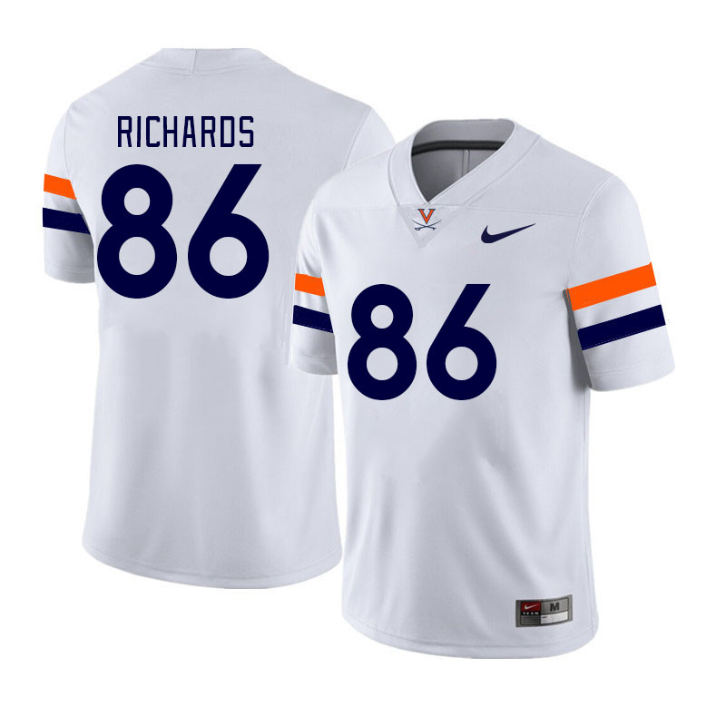 Men #86 Claiborne Richards Virginia Cavaliers College Football Jerseys Stitched Sale-White - Click Image to Close